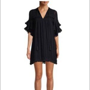 Allison New York Black Embroidered Shift Mini Dress Size Sm
